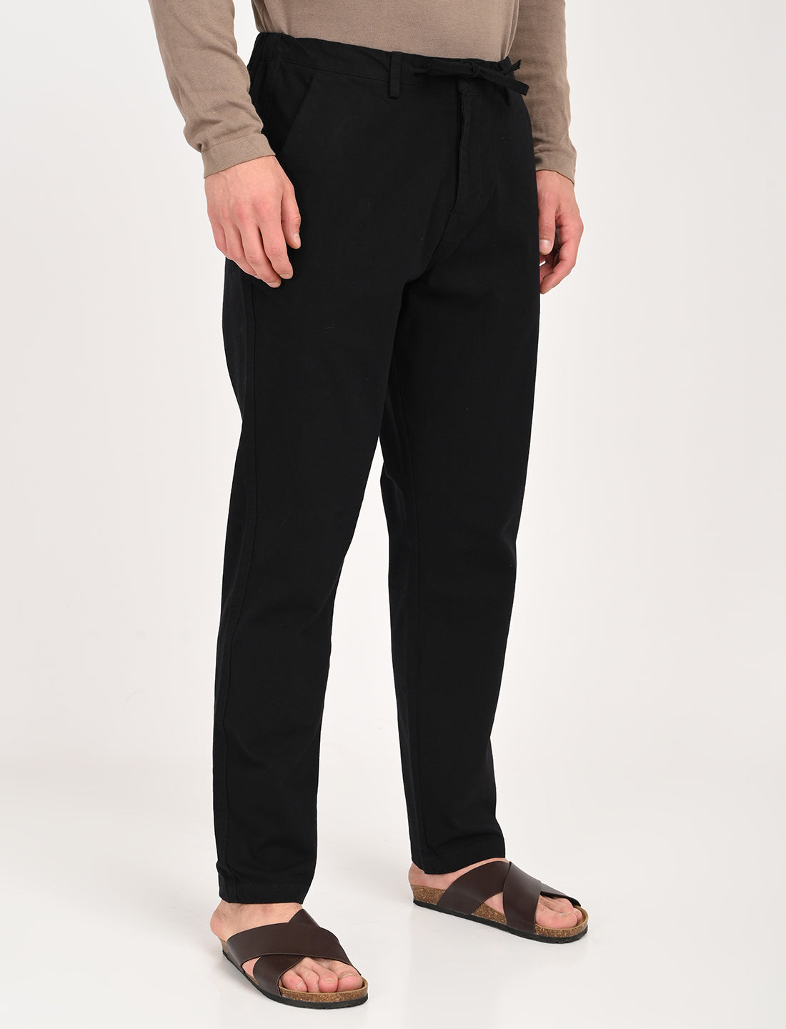 Vega Black Linen Blend Trouser