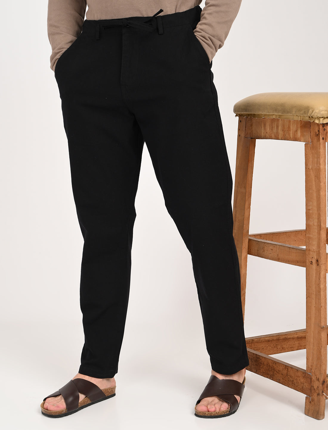 Vega Black Linen Blend Trouser