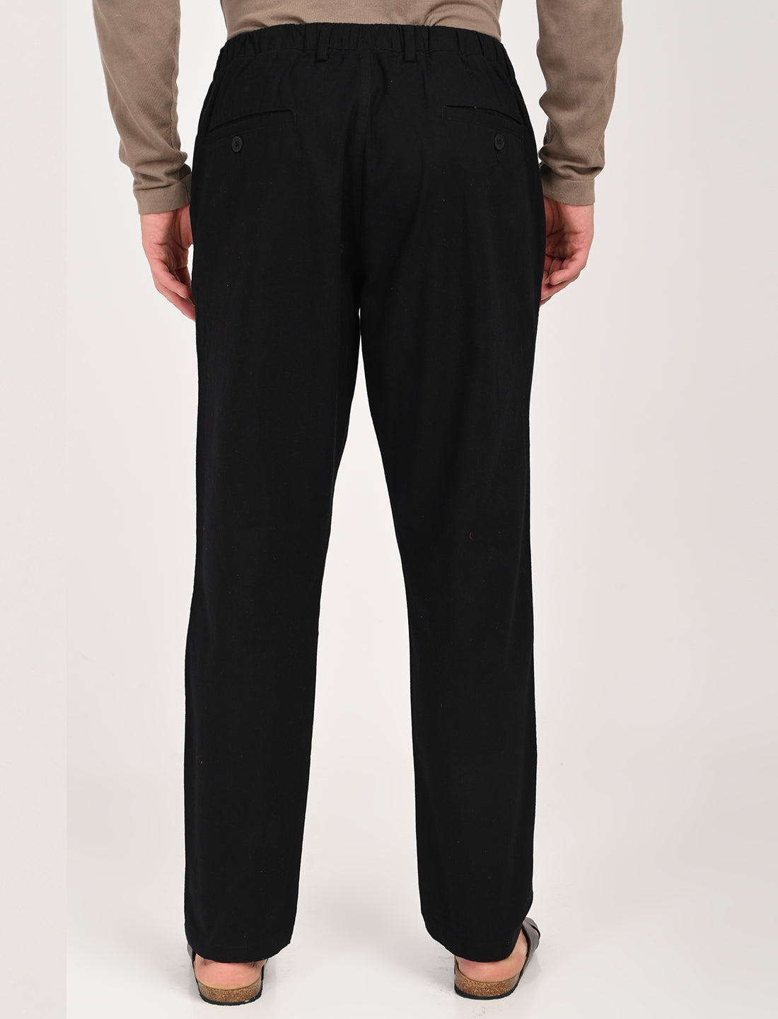 Vega Black Linen Blend Trouser
