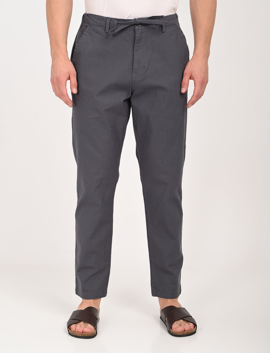 Vega Dark Grey Linen Blend Trouser