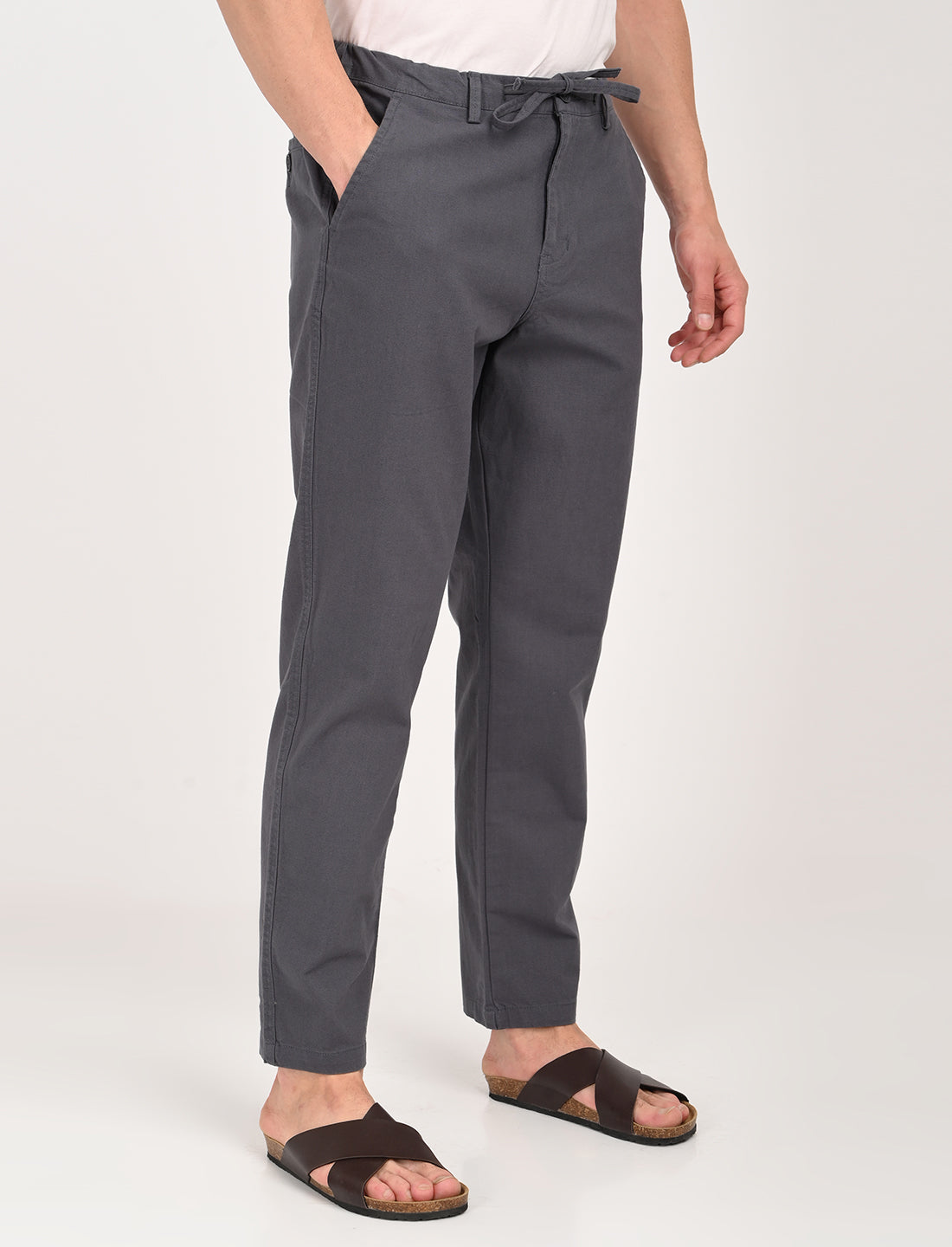 Vega Dark Grey Linen Blend Trouser