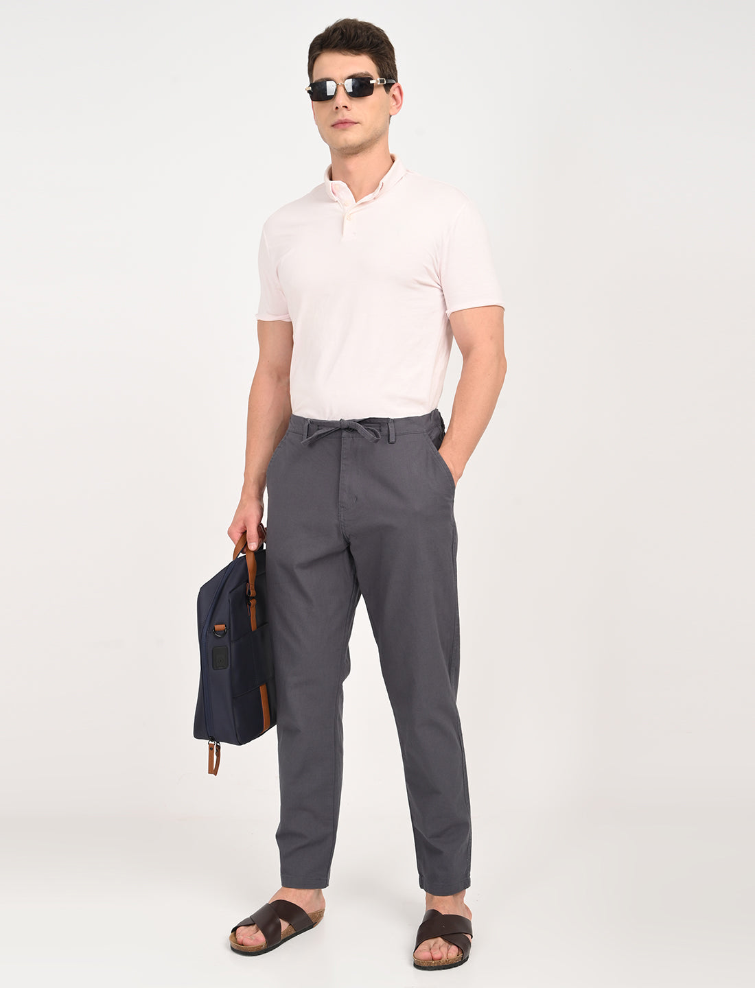 Vega Dark Grey Linen Blend Trouser