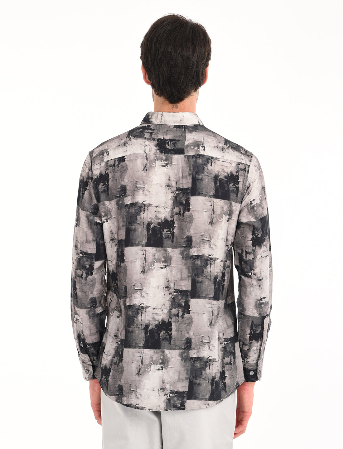 Ash Grey Printed Shirt
