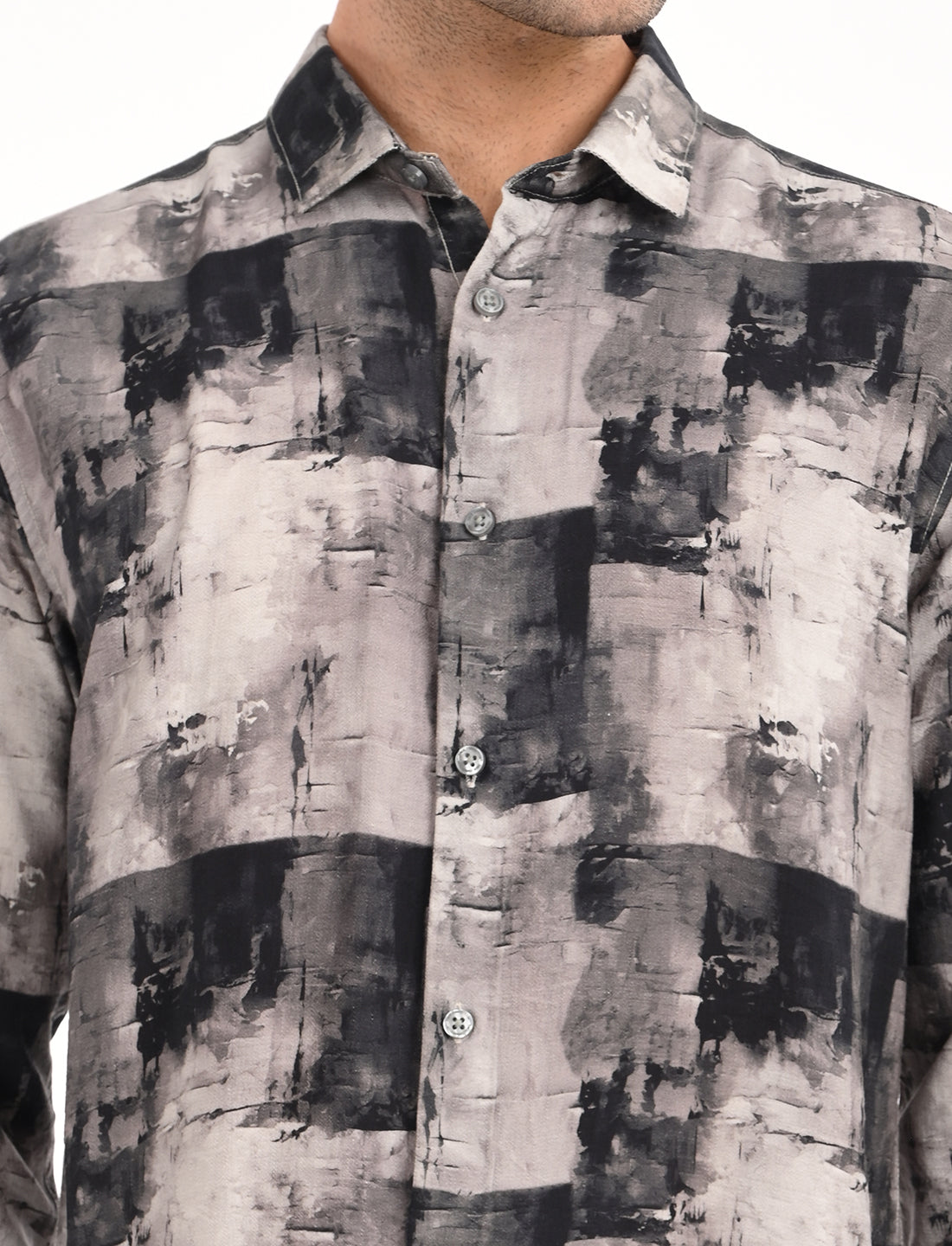 Ash Grey Printed Shirt