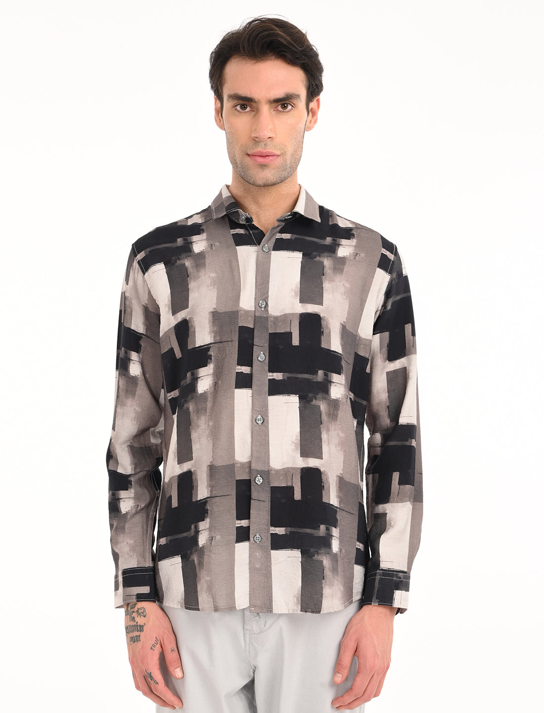 Almond Multi Color Printed Shirt