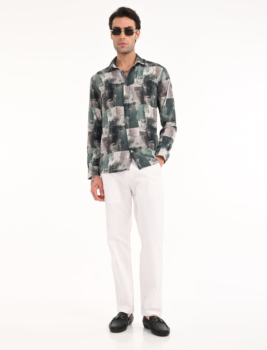 Opal Green Printed Shirt
