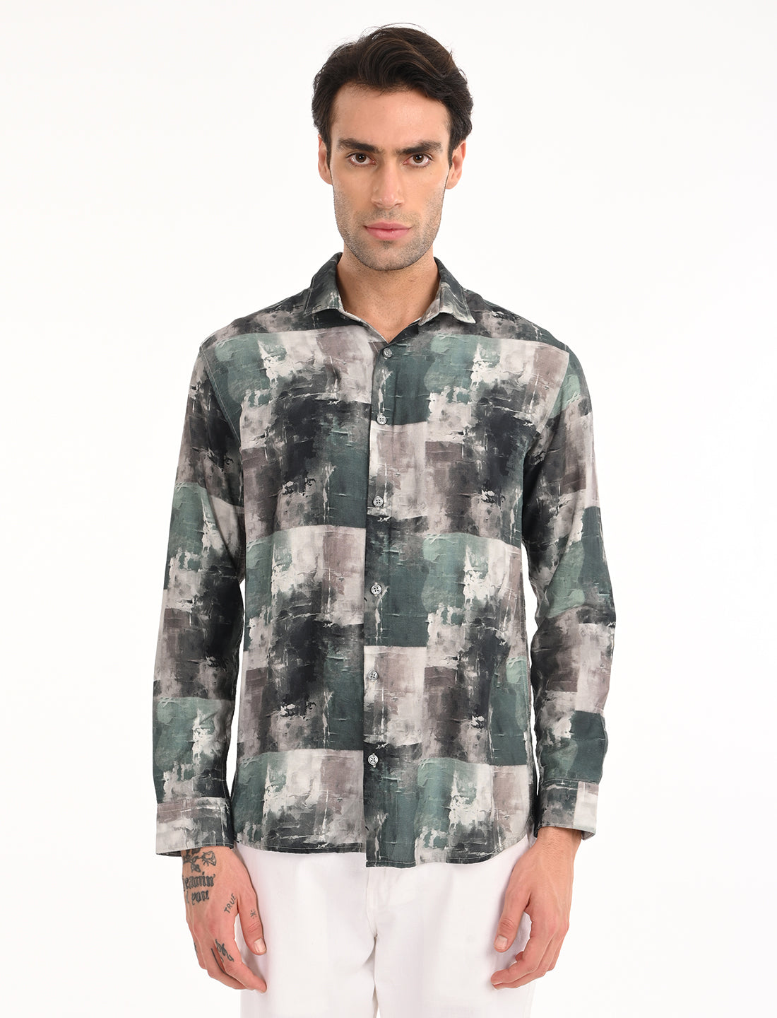 Opal Green Printed Shirt