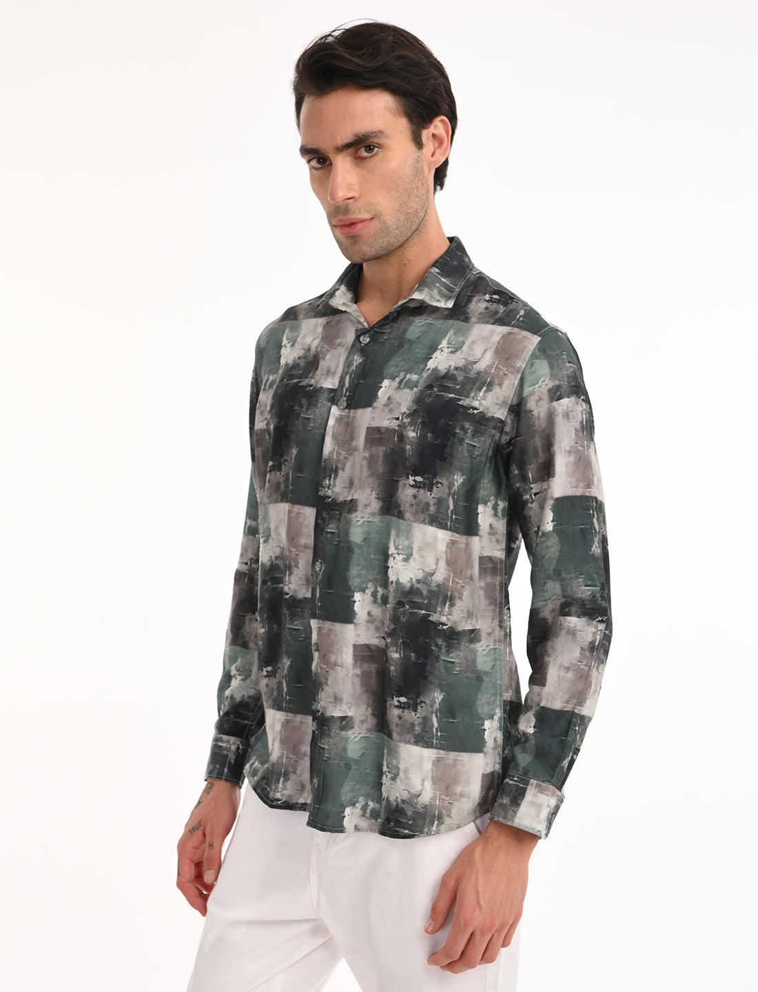 Opal Green Printed Shirt