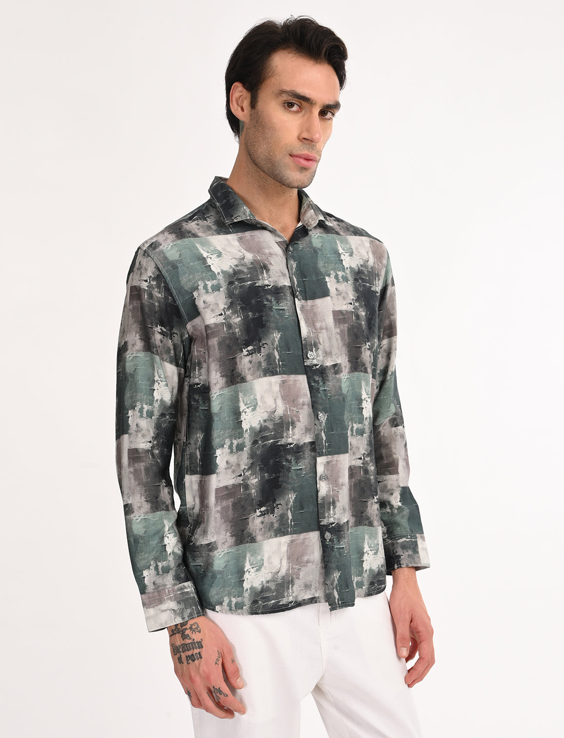 Opal Green Printed Shirt