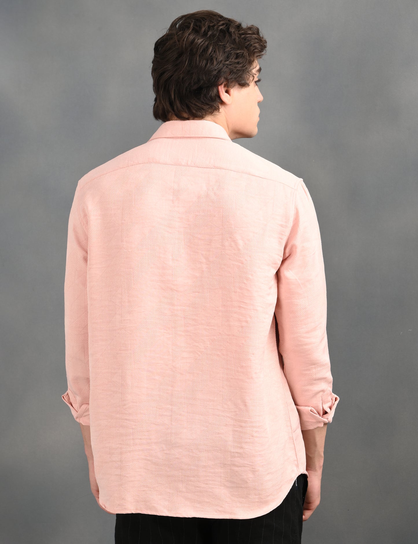 Berit Pink Textured Jacquard Shirt