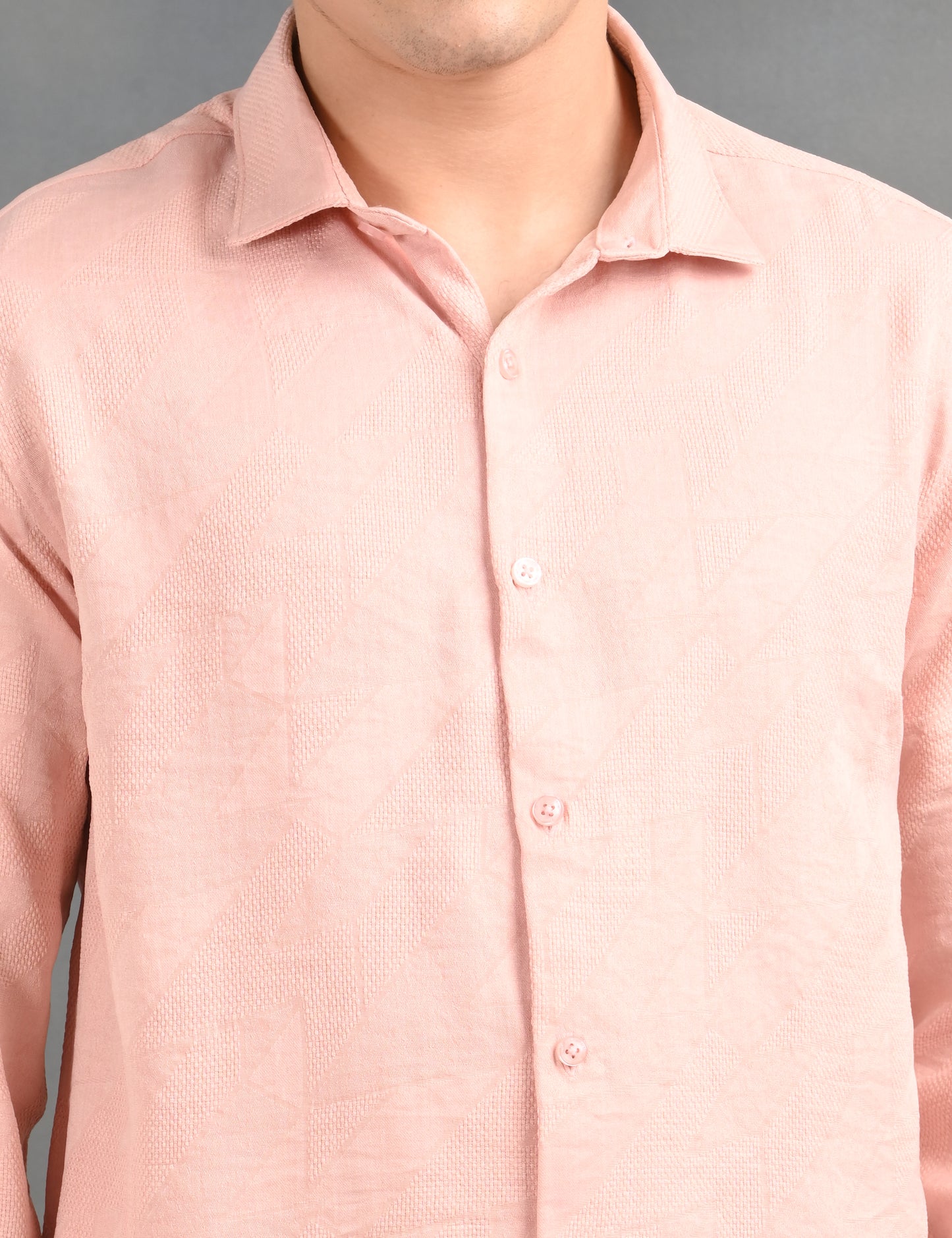Berit Pink Textured Jacquard Shirt