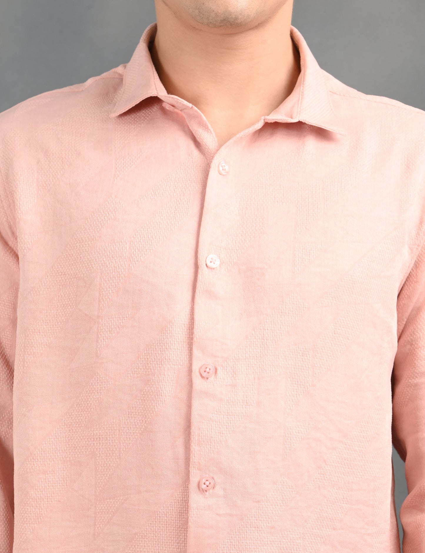 Berit Pink Textured Jacquard Shirt