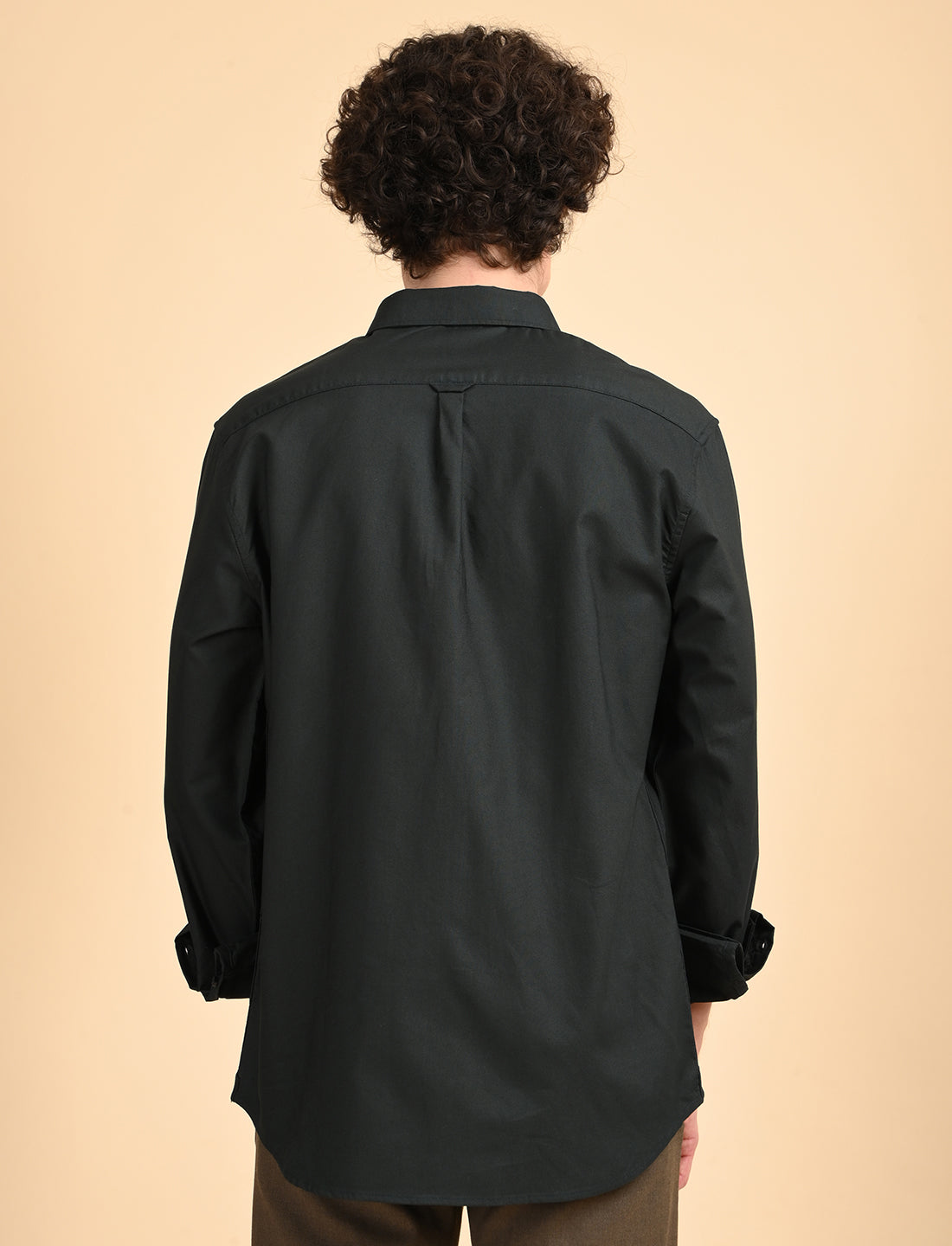 Dark Green Solid Oxford Shirt