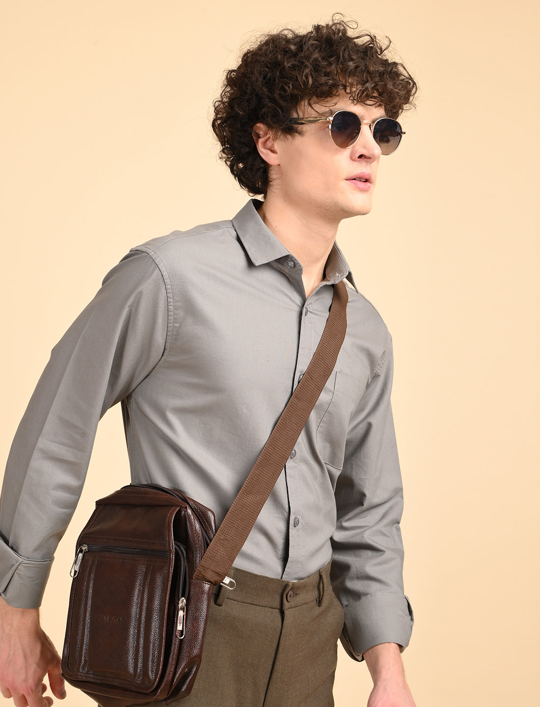 Dark Grey Solid Oxford Shirt