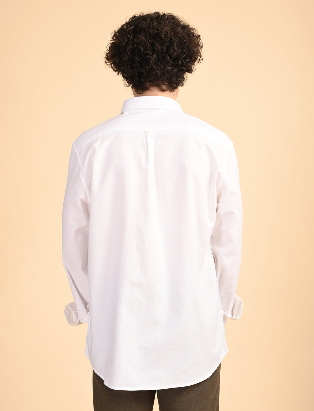 White Solid Oxford Shirt
