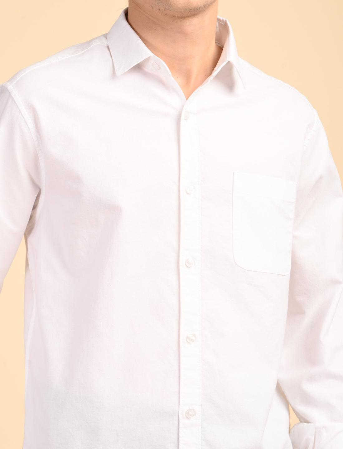 White Solid Oxford Shirt