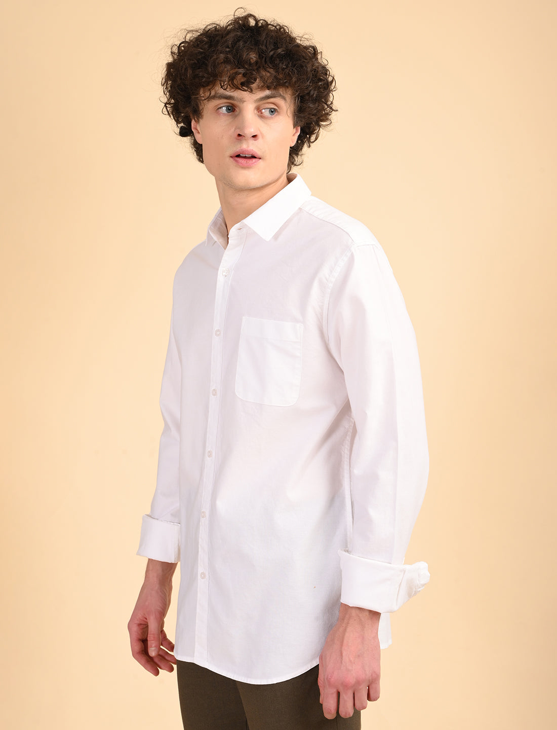 White Solid Oxford Shirt