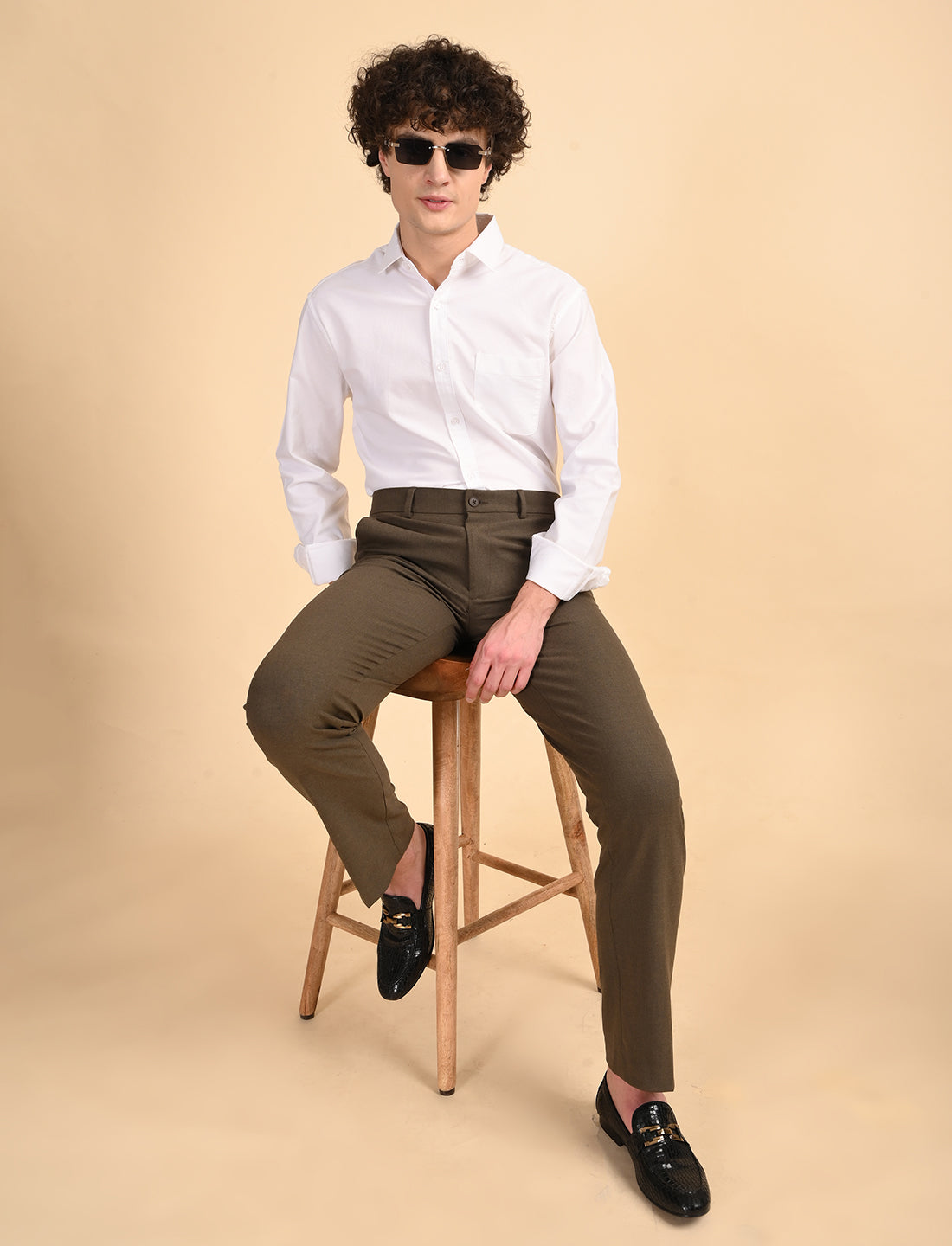 White Solid Oxford Shirt