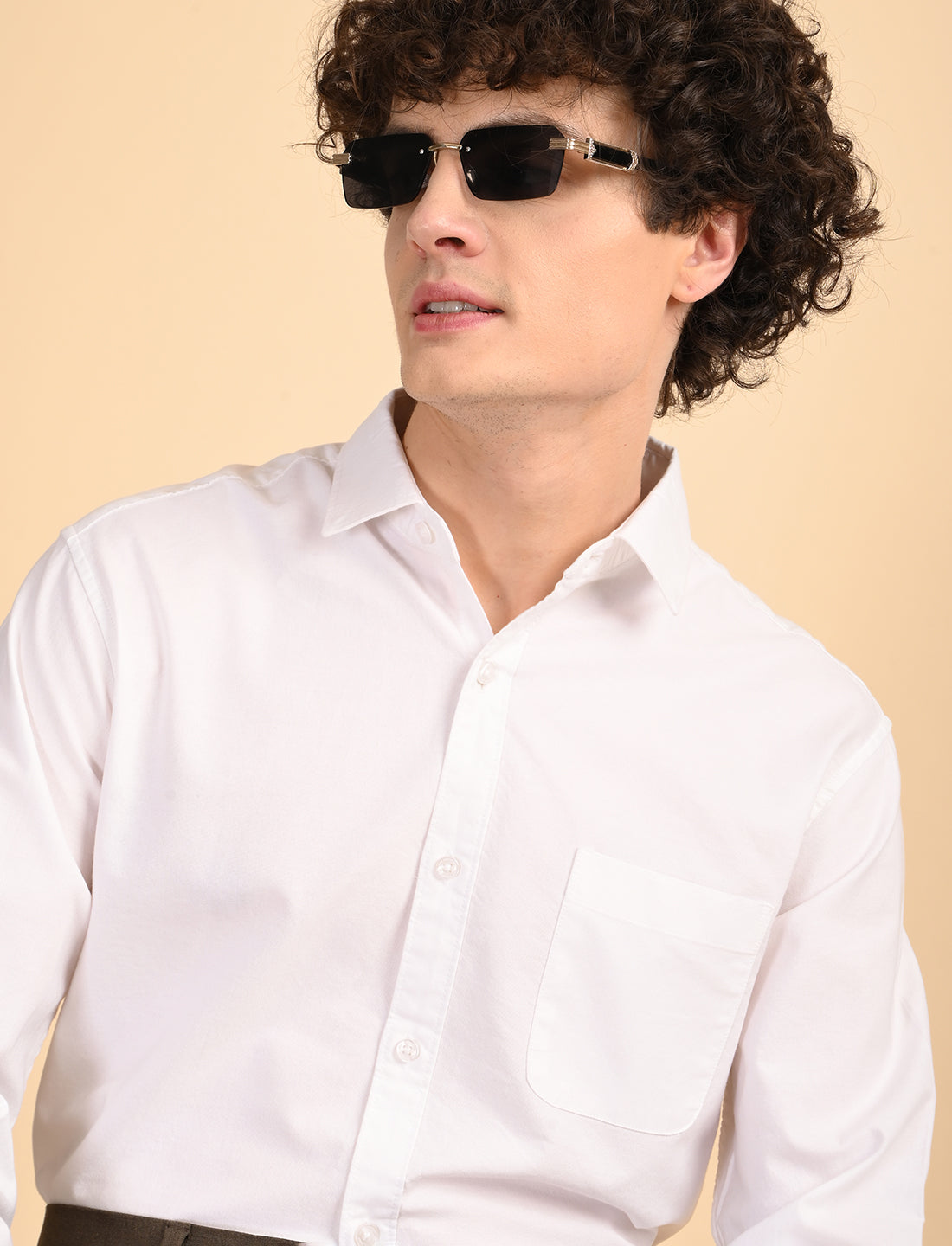 White Solid Oxford Shirt