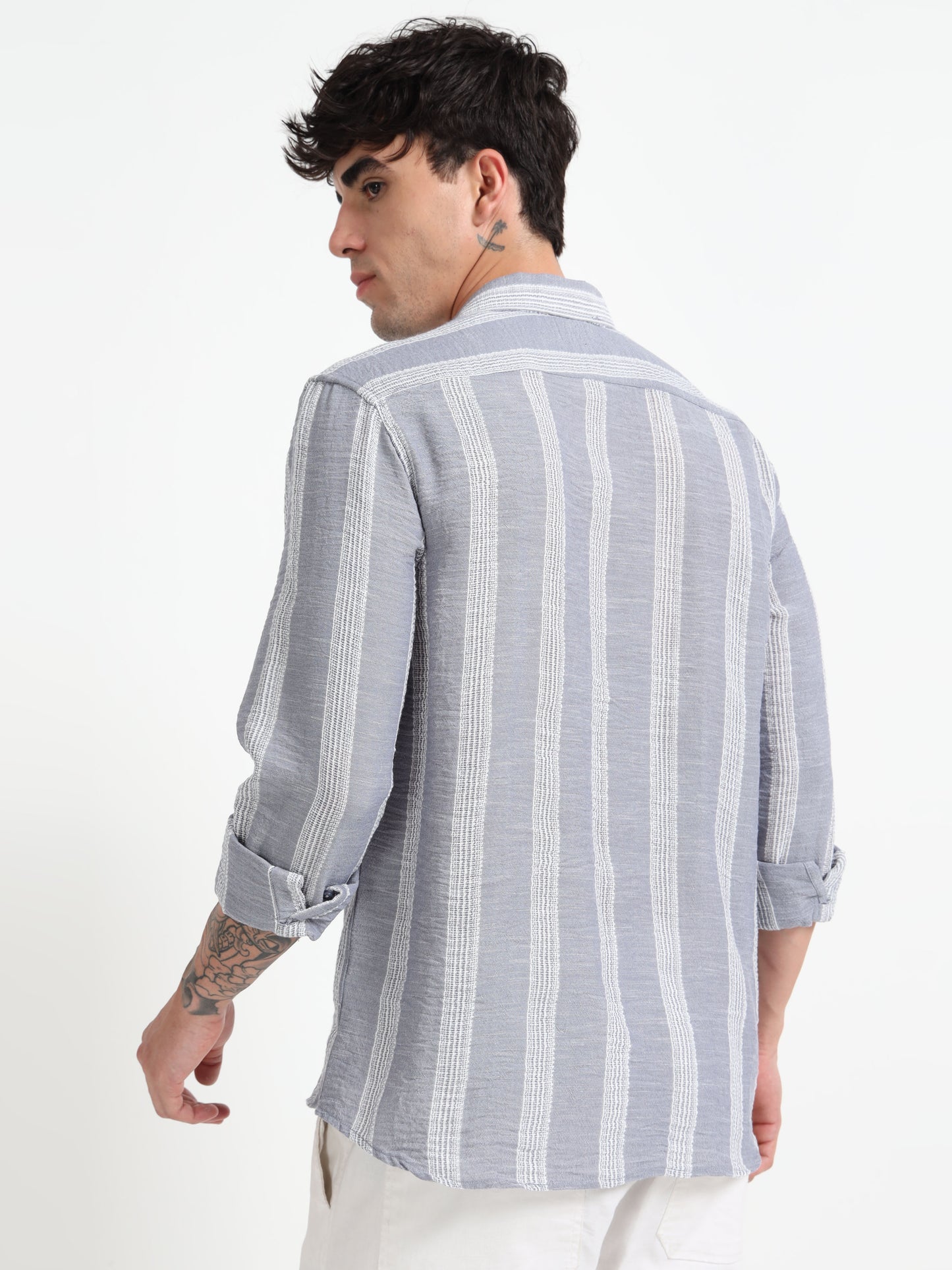 Stripe Elegance Light Grey Striped Shirt
