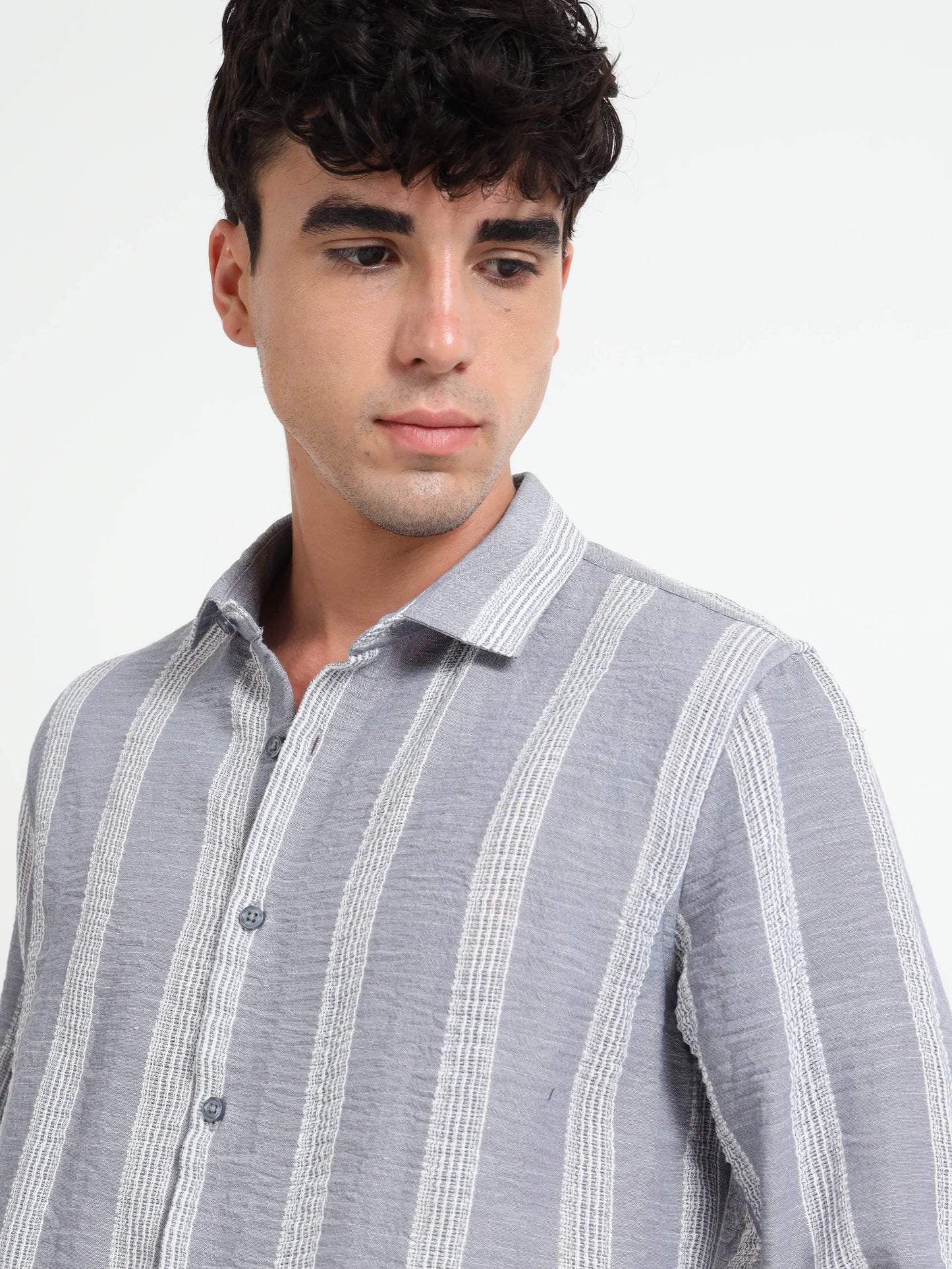 Stripe Elegance Light Grey Striped Shirt