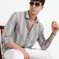 Stone Grey Striped Shirt