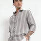 Stone Grey Striped Shirt