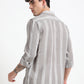 Stone Grey Striped Shirt
