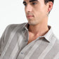 Stone Grey Striped Shirt