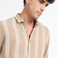 Aurora Beige Stripe Shirt