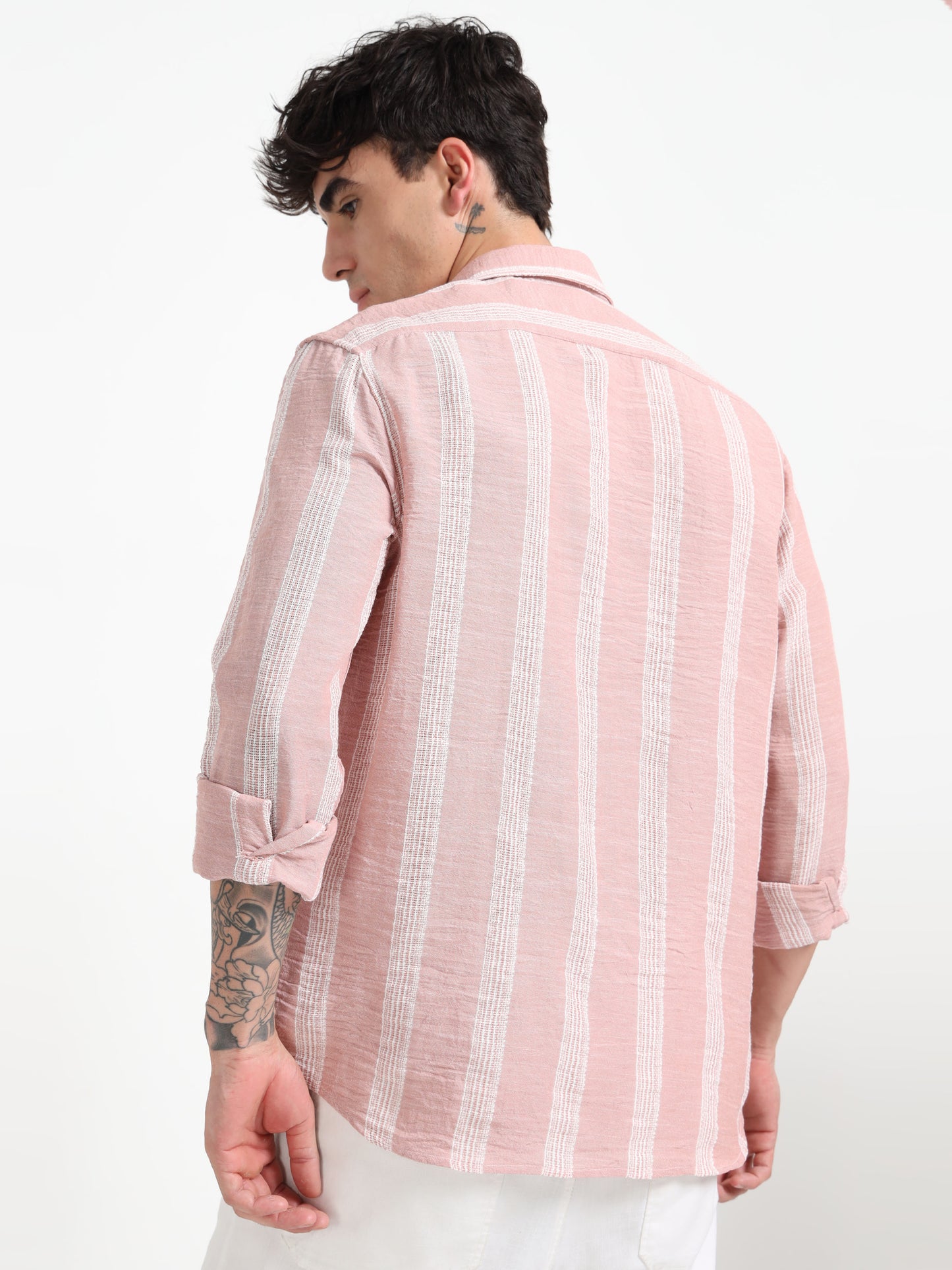 Stripe Elegance Pink Striped Shirt