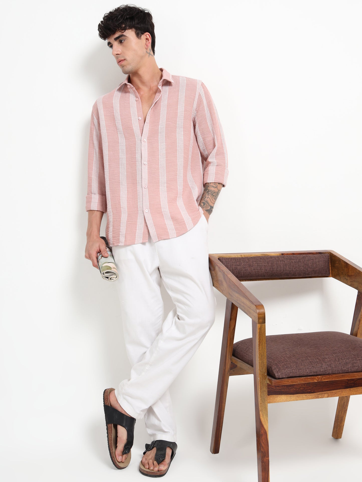 Stripe Elegance Pink Striped Shirt