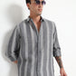 Stripe Elegance Grey Striped Shirt