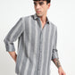 Stripe Elegance Grey Striped Shirt