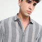 Stripe Elegance Grey Striped Shirt
