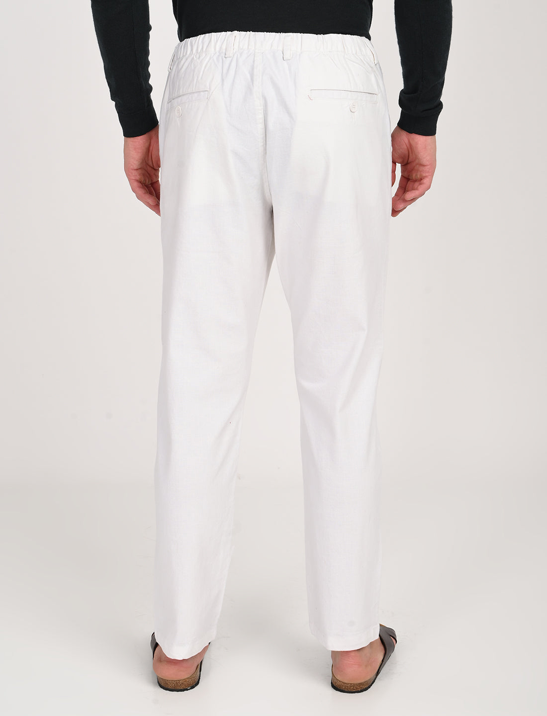 Vega White Linen Blend Trouser
