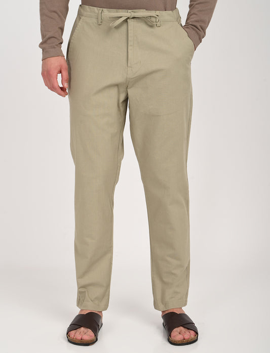 Vega Beige Linen Blend Trouser