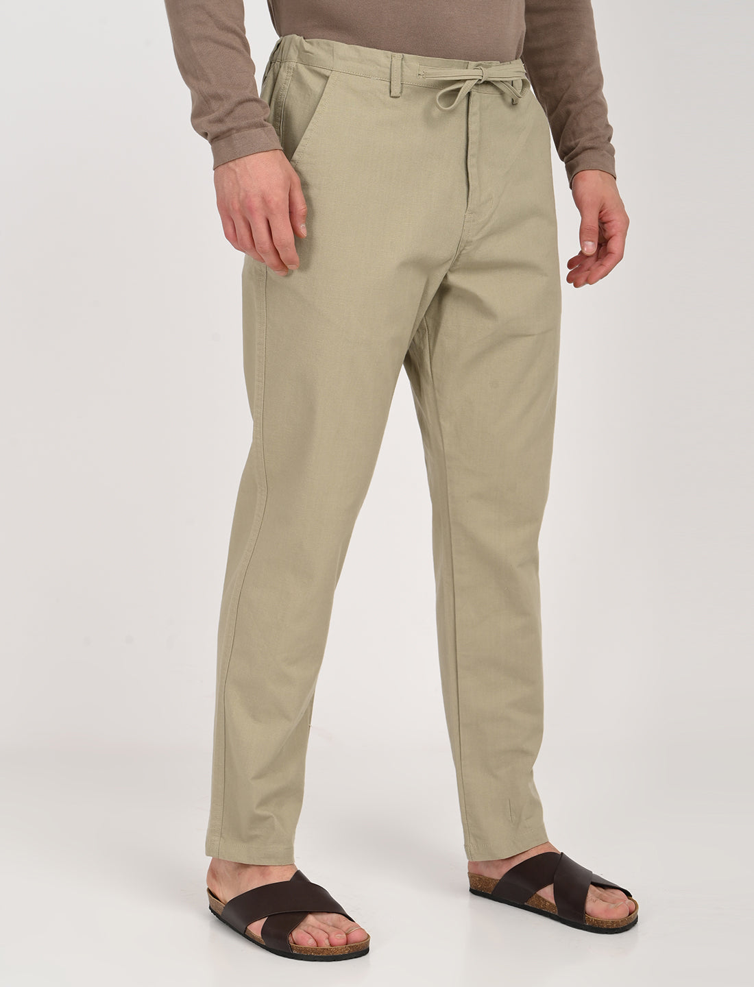Vega Beige Linen Blend Trouser