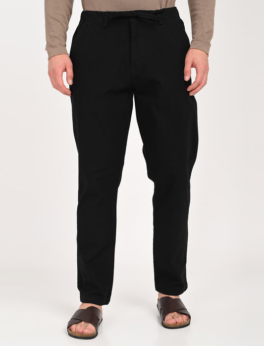 Vega Black Linen Blend Trouser