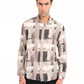 Beige Printed Tailored Fit Shirt
