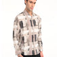 Beige Printed Tailored Fit Shirt