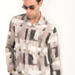 Beige Printed Tailored Fit Shirt