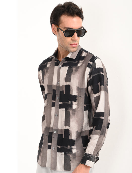 Almond Multi Color Printed Shirt