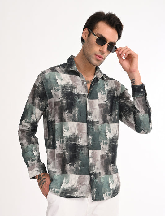 Opal Green Printed Shirt