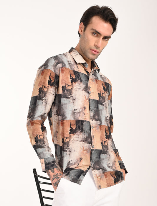 Coral Multi Color Printed Shirt