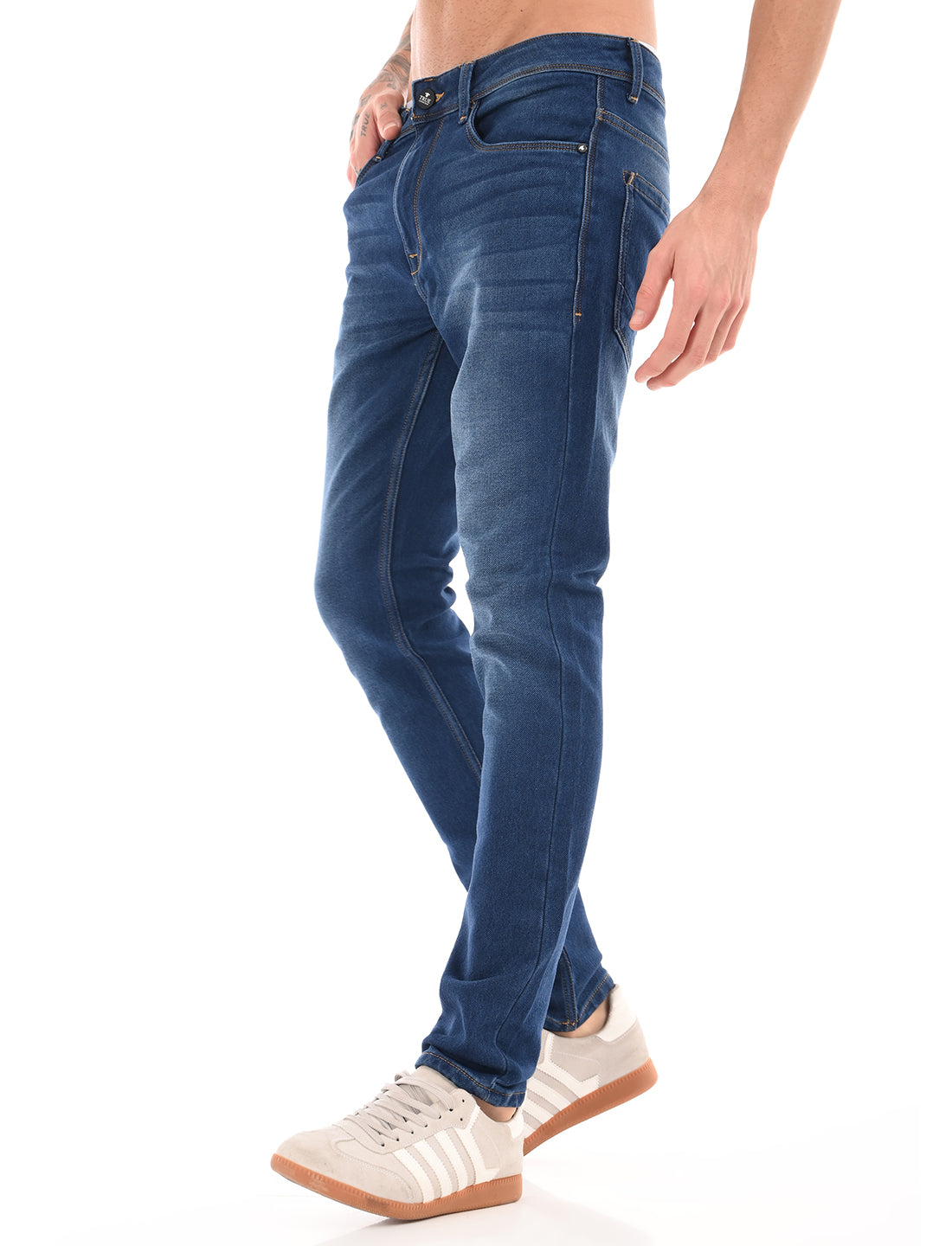 Slim Fit Mid Blue Jeans