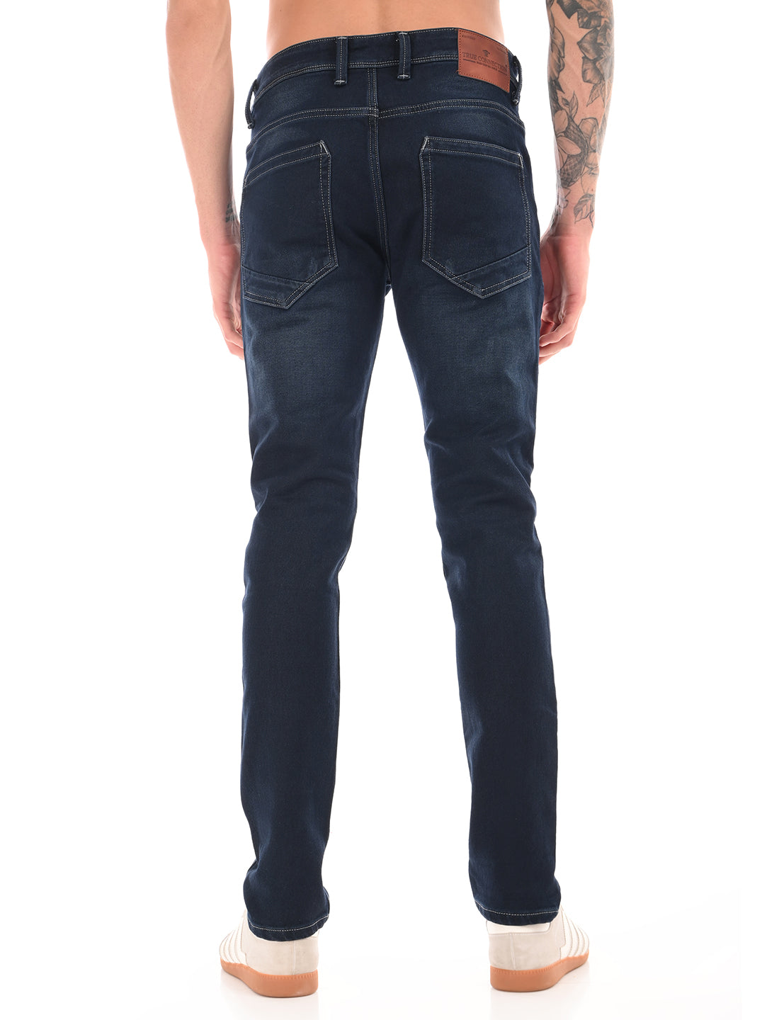 Dark Blue Mid Rise Slim Fit Jeans