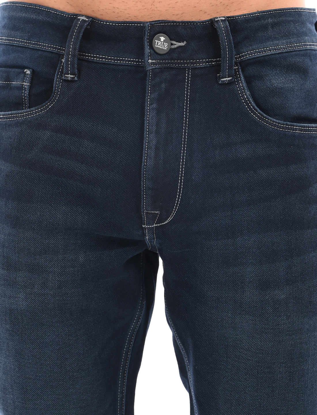 Dark Blue Mid Rise Slim Fit Jeans