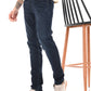 Dark Blue Mid Rise Slim Fit Jeans
