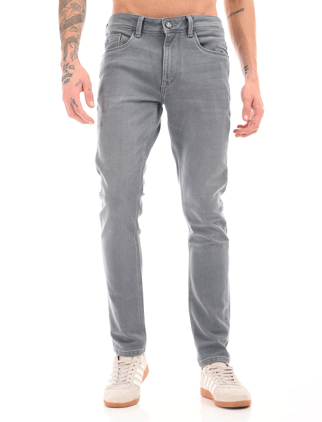 Light Grey Mid Rise Slim Fit Jeans